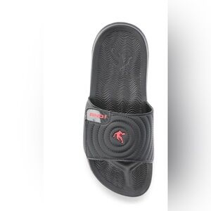 AND1 Athletic Adjustable Swirl Sandals Men’s Size 8 Black Red Comfort Slides NWT